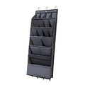 Deep Pockets Door Shoe Rack with 7 Hooks for Kids Adults Oxford Cloth Hanging Shoe Rack for Toys Bags Clothing Hats Towels