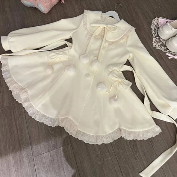 Japanese Kawaii Lolita Lace Patchwork Sweet Dress Coat Women Y2k Aesthetic Contrast Color Dresses Elegant Cute Party Vestidos