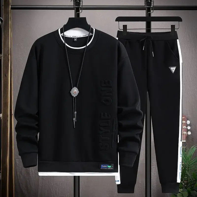 Clothes For Men Plain Male T Shirt White Pants Sets Alphabet Tracksuit Essential Top Offer Trend Popular Sports Suits Cool Kpop