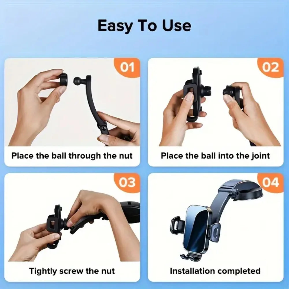 360 ° rotation Car Dashboard Phone Holder Adjustable in Vertical and Horizontal Directions Provides High Stability and Strong