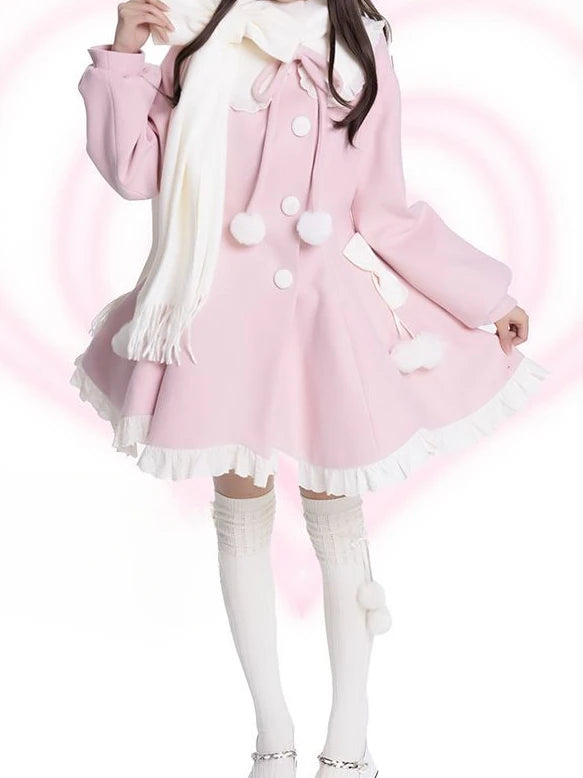 Japanese Kawaii Lolita Lace Patchwork Sweet Dress Coat Women Y2k Aesthetic Contrast Color Dresses Elegant Cute Party Vestidos