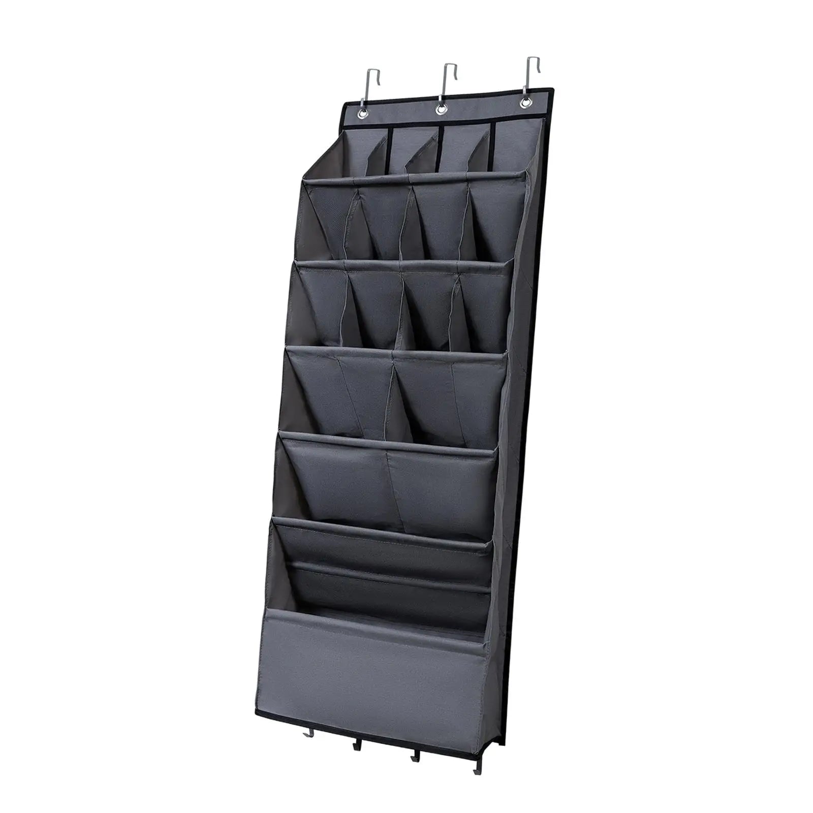 Deep Pockets Door Shoe Rack with 7 Hooks for Kids Adults Oxford Cloth Hanging Shoe Rack for Toys Bags Clothing Hats Towels