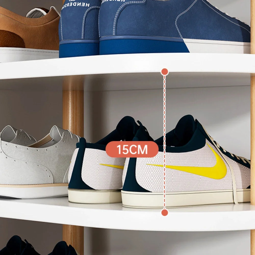 Wood Shoe Rack Multi-layer Organized Stand Holder Anti-Vibration Space Saving Easy To Assemble Household Bamboo Simple Shoe Rack