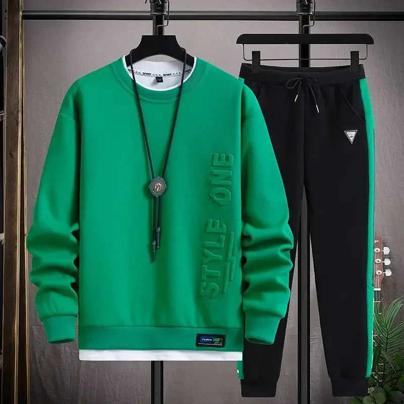 Clothes For Men Plain Male T Shirt White Pants Sets Alphabet Tracksuit Essential Top Offer Trend Popular Sports Suits Cool Kpop